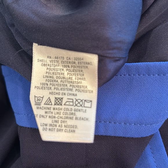 Anthropologie Elevenses Beca Blue Colorblock Wide Leg Jumpsuit Size 0. B24 - Picture 7 of 8